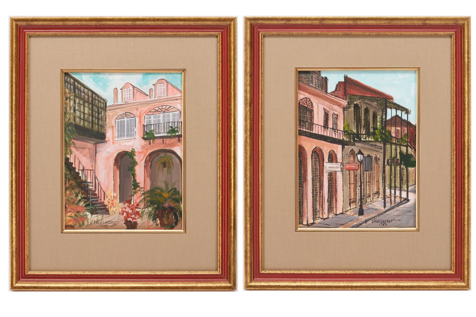 Lot 738: 2 Knut/Ken Engelhardt New Orleans Paintings