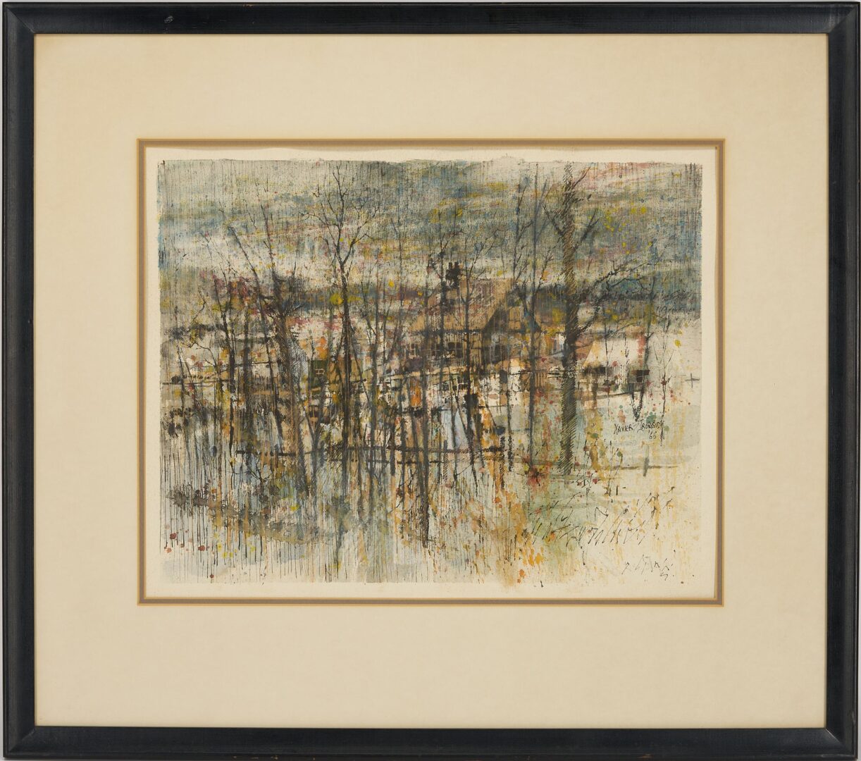 Lot 740: Xavier Ironsides W/C Abstract Landscape, Last Cold Day