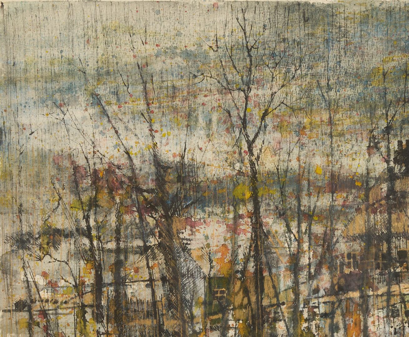 Lot 740: Xavier Ironsides W/C Abstract Landscape, Last Cold Day