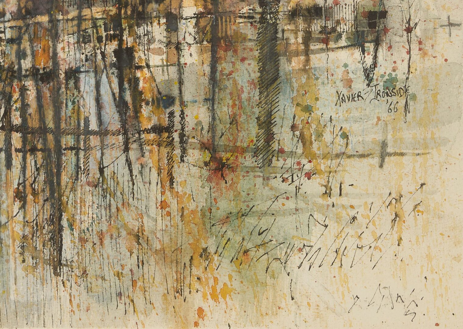 Lot 740: Xavier Ironsides W/C Abstract Landscape, Last Cold Day