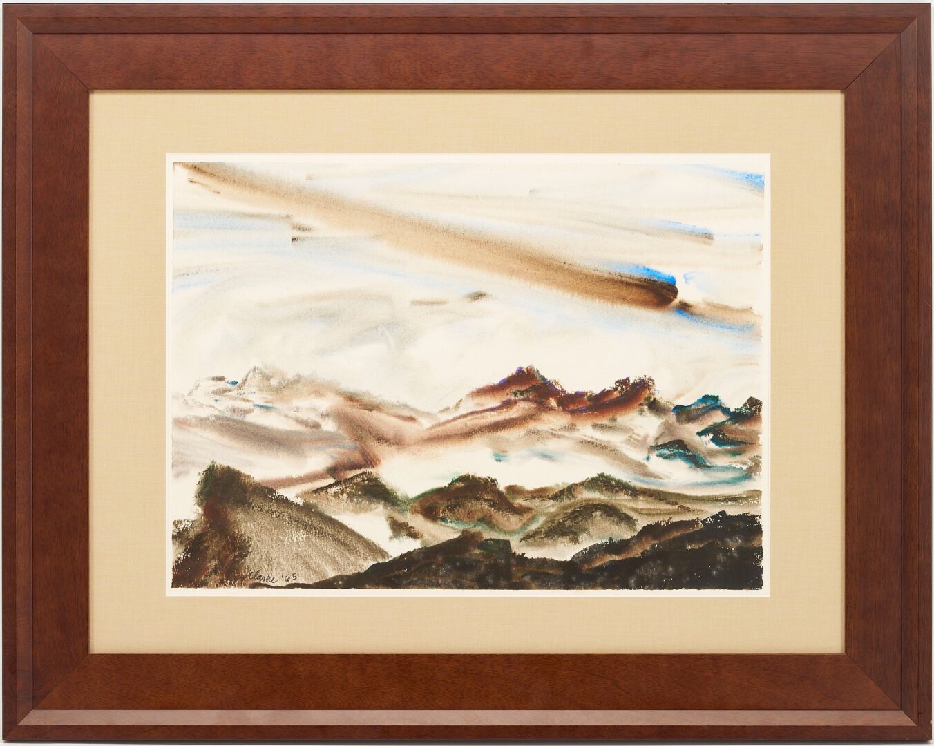 Lot 742: Richard Clarke Watercolor Painting, Polkton Mountain