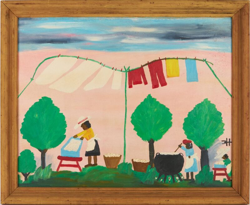 Lot 748: Clementine Hunter Painting, Washday