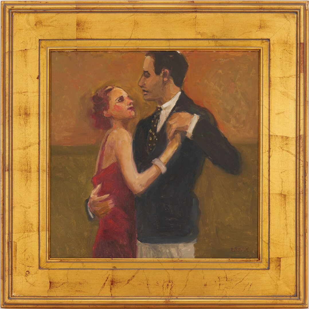 Lot 762: Pr. B. Evans O/C Paintings, Bar Scene & Dancing Couple