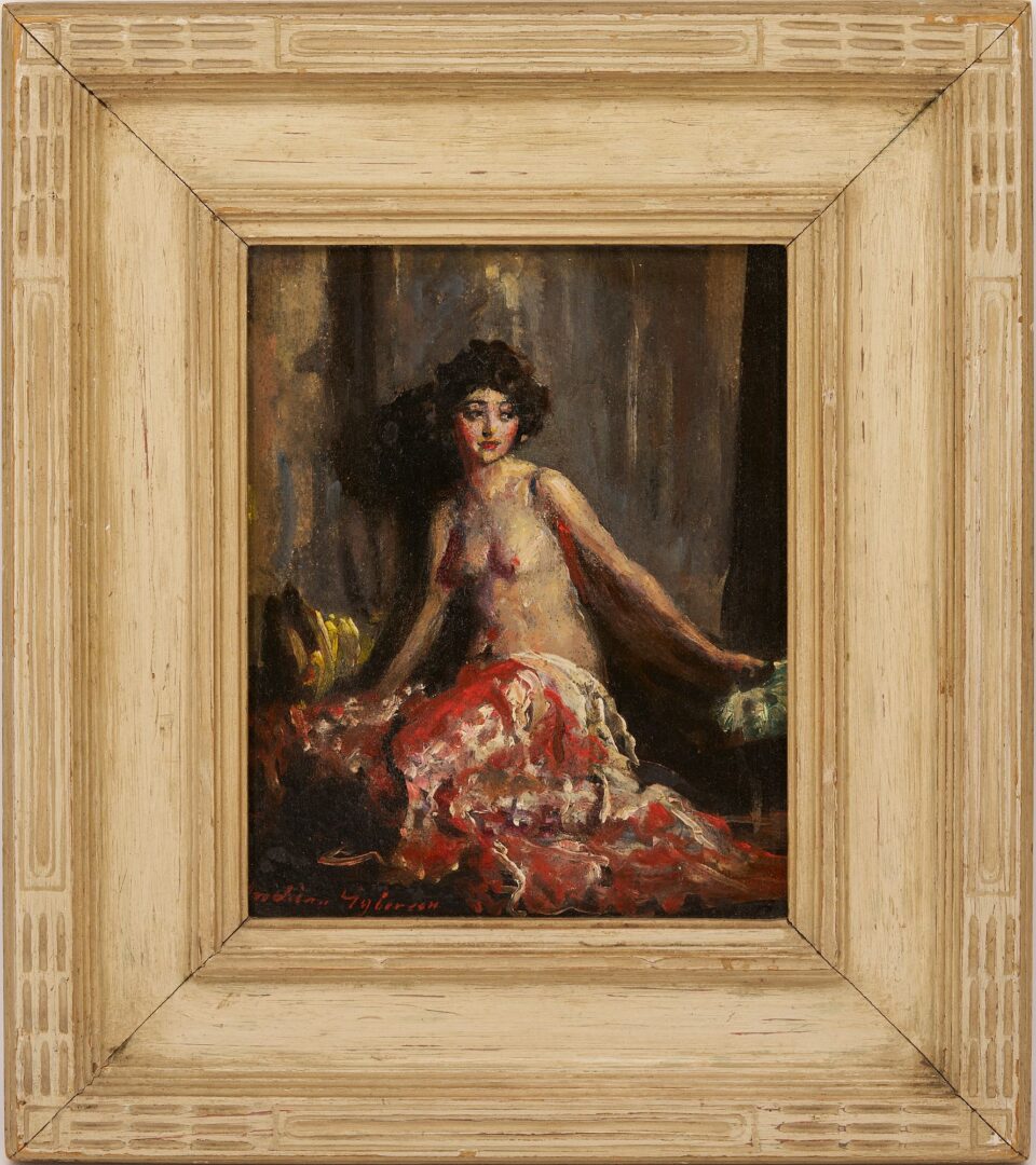 Lot 763: Indiana Gyberson O/B Painting, Nude in Interior