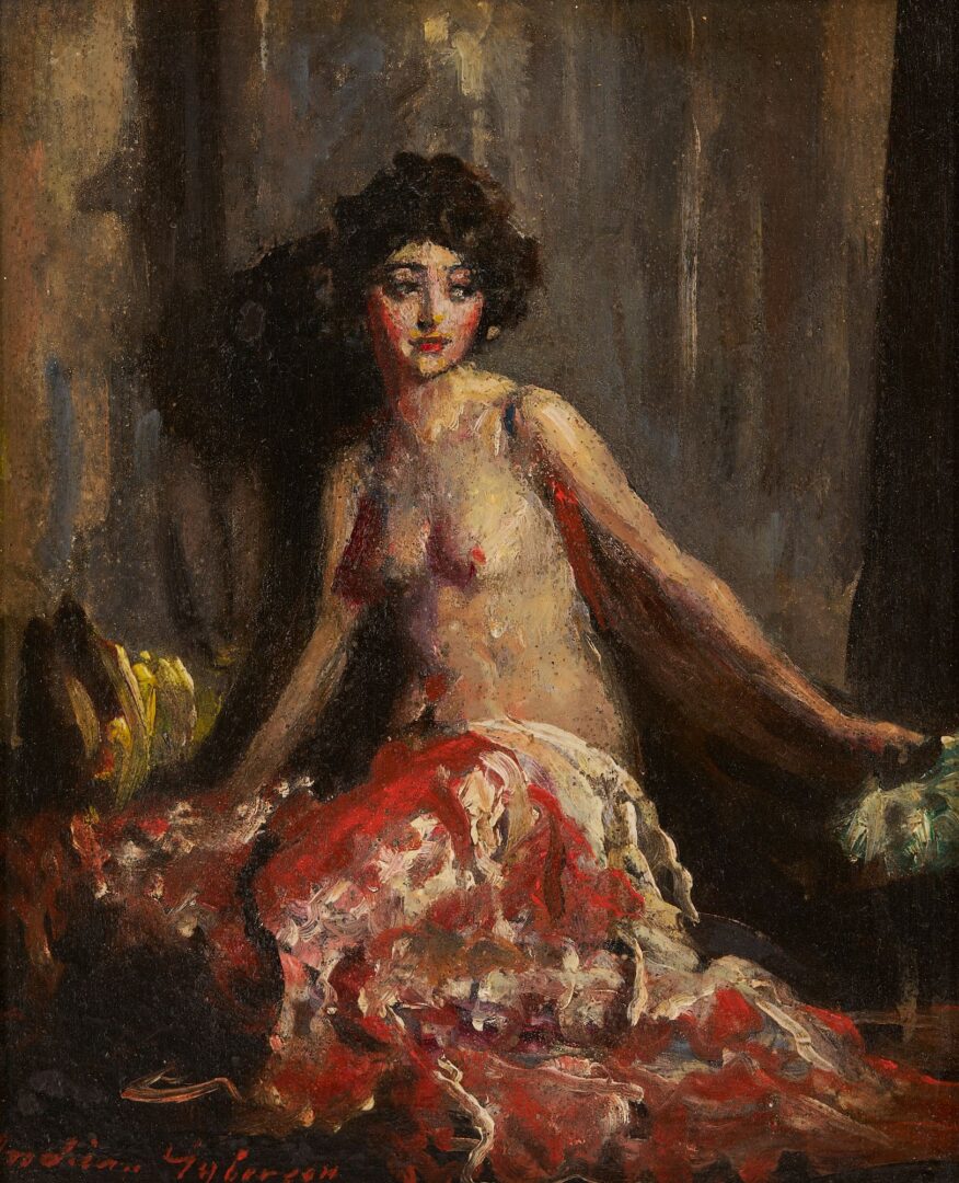 Lot 763: Indiana Gyberson O/B Painting, Nude in Interior