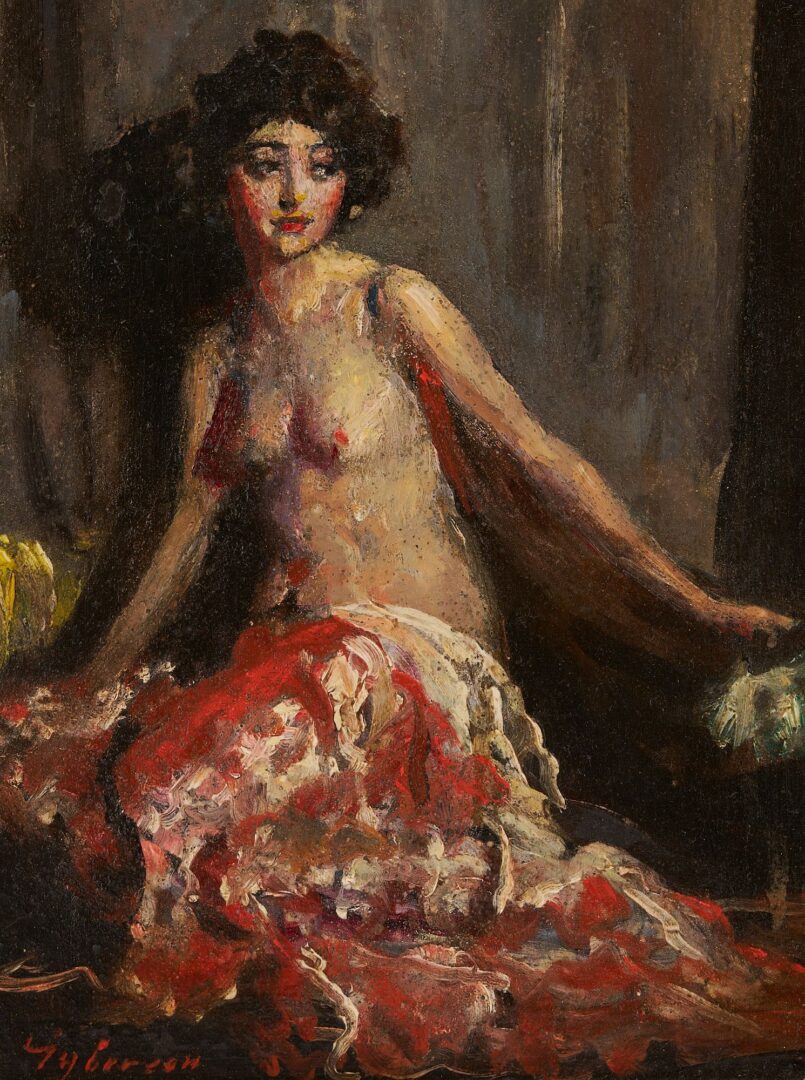 Lot 763: Indiana Gyberson O/B Painting, Nude in Interior