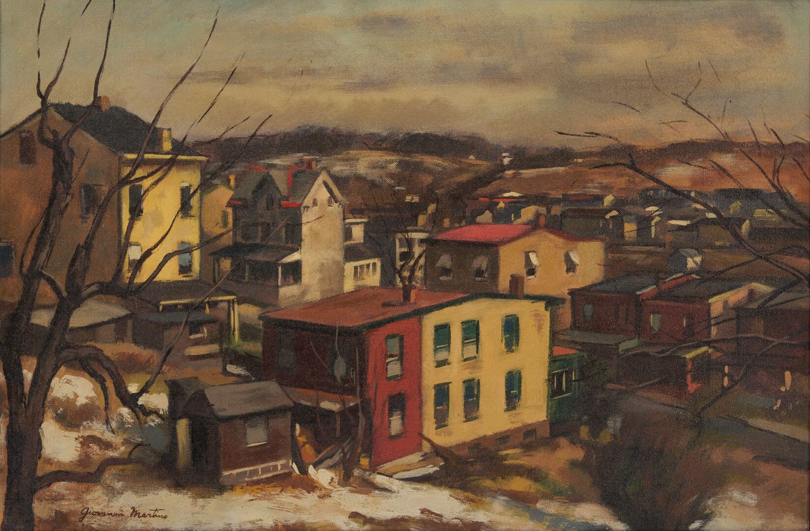 Lot 766: Giovanni Martino O/C Cityscape, East Manayank, Philadelphia