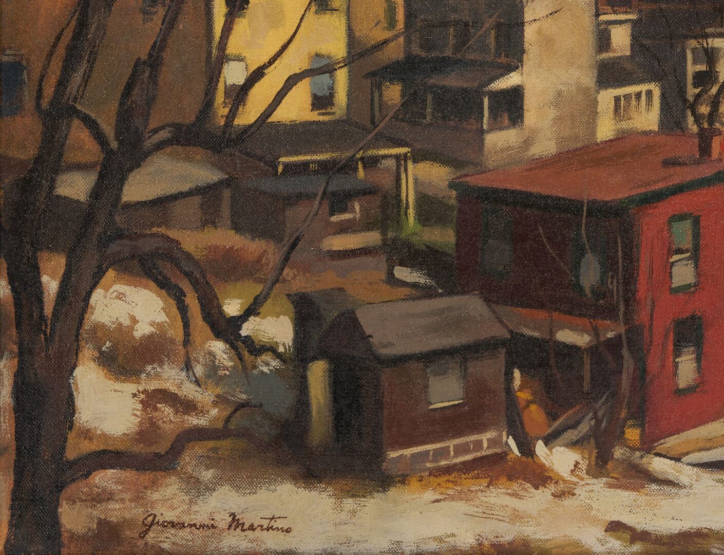 Lot 766: Giovanni Martino O/C Cityscape, East Manayank, Philadelphia