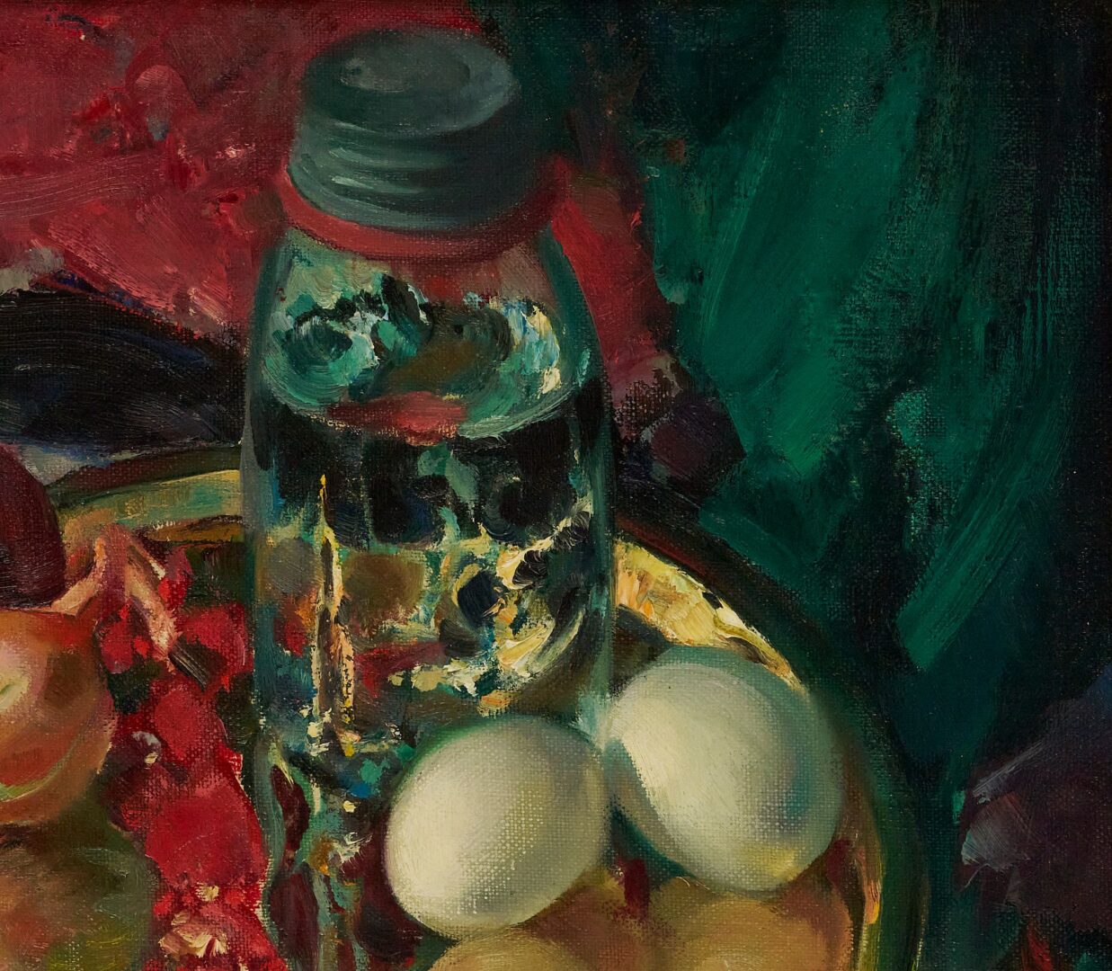 Lot 767: Arthur Meltzer O/C Still Life, Eggs & Onion Reflections