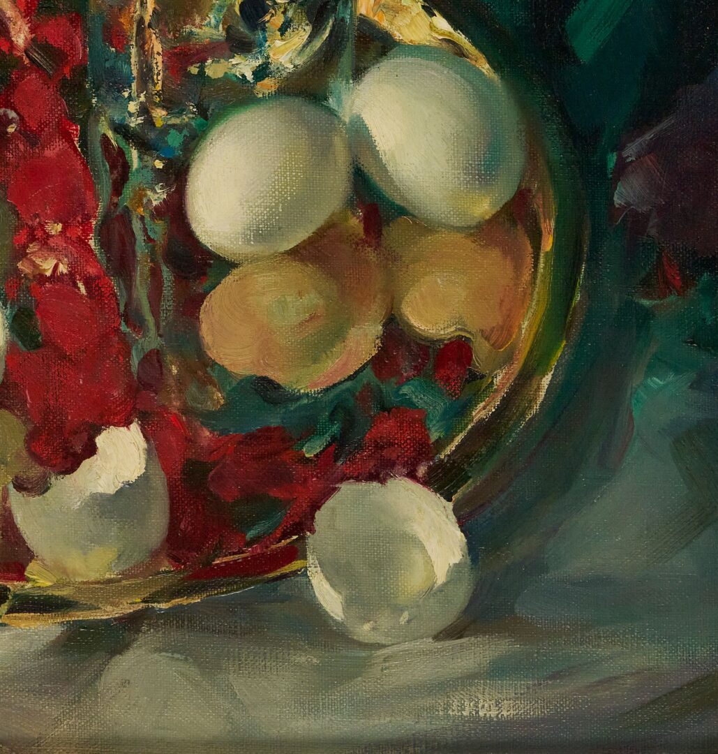 Lot 767: Arthur Meltzer O/C Still Life, Eggs & Onion Reflections