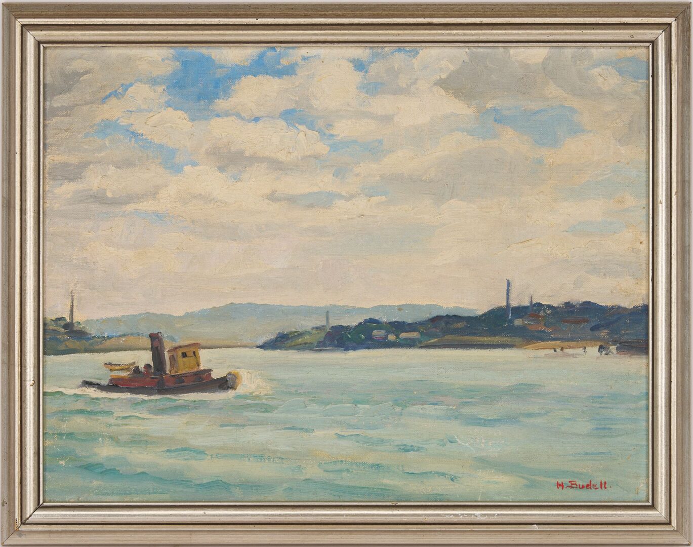 Lot 769: Emily Hortense Budell O/C Marine Scene