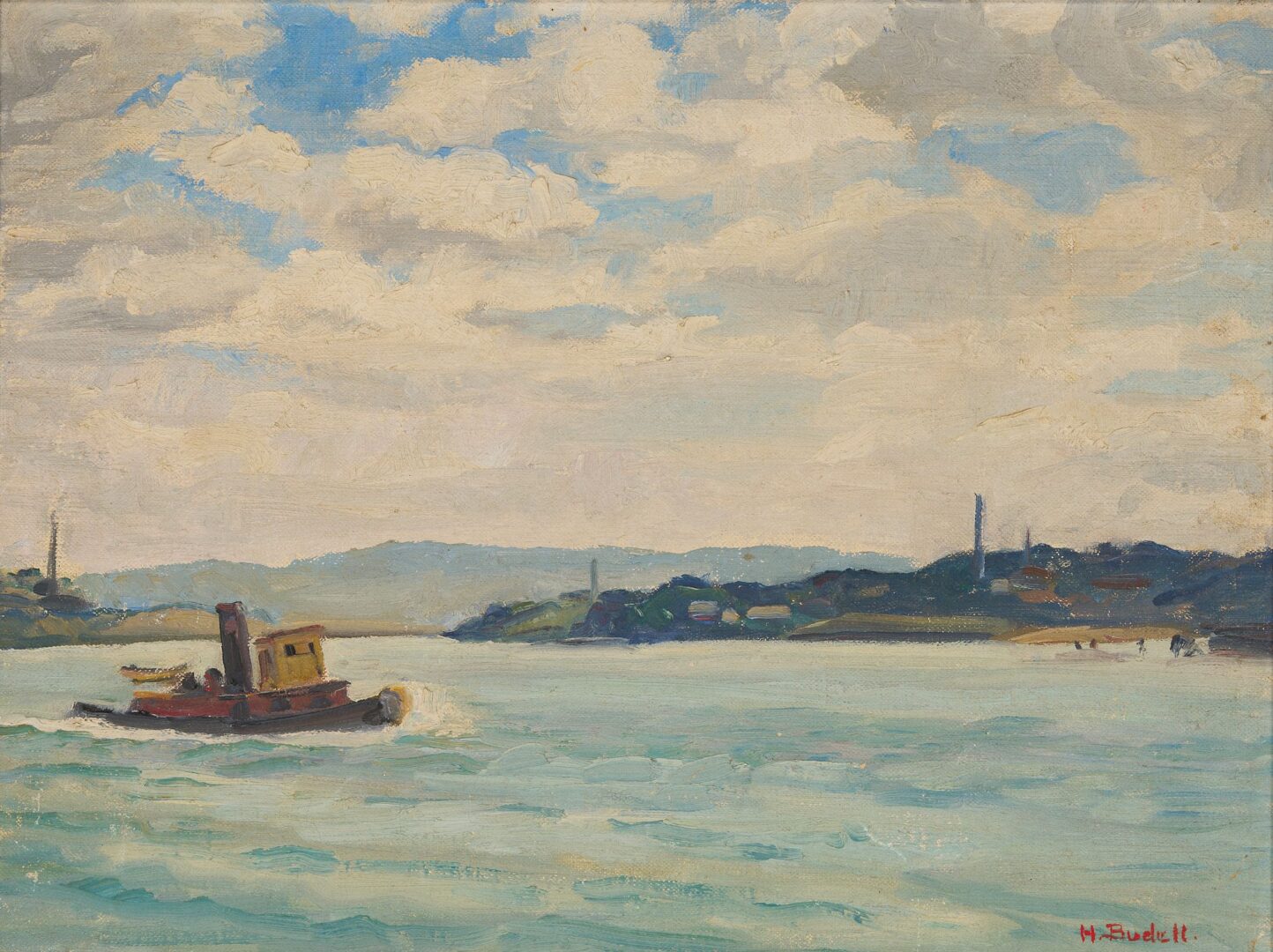 Lot 769: Emily Hortense Budell O/C Marine Scene