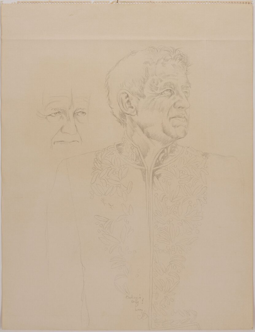 Lot 775: Portrait Drawings of Andrew Wyeth & Paull Anderson