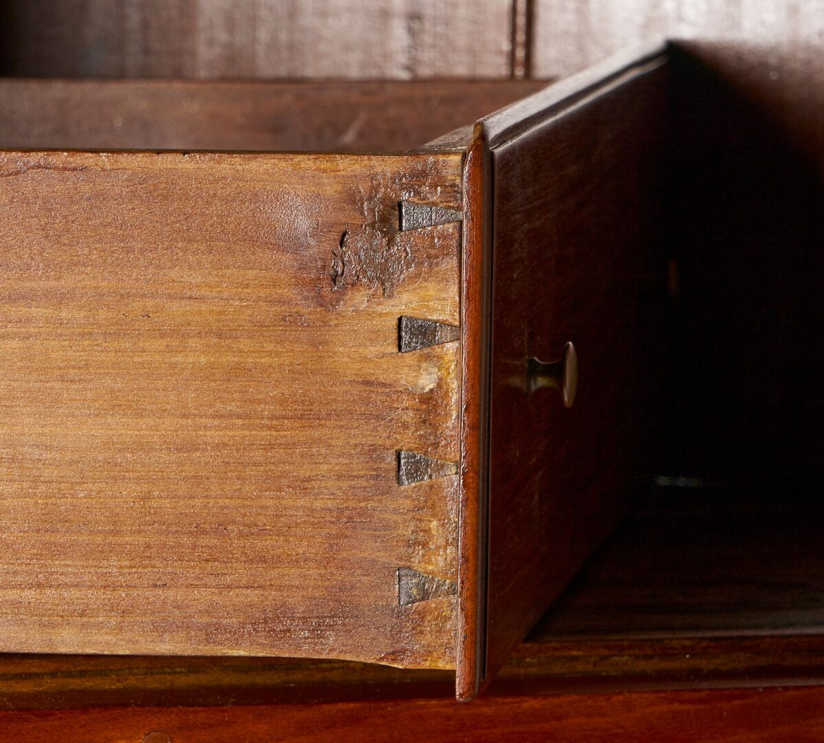 Lot 783: Middle TN 16 Pane Cherry Corner Cupboard