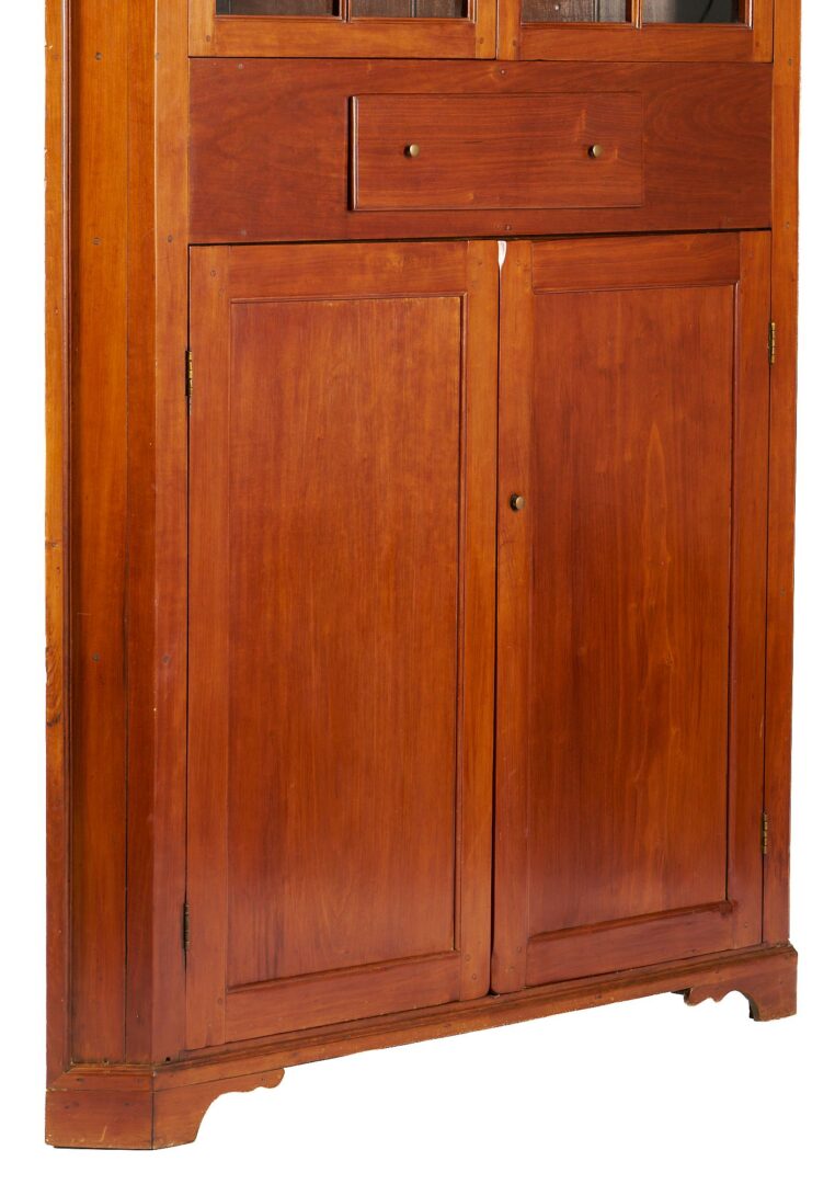 Lot 783: Middle TN 16 Pane Cherry Corner Cupboard