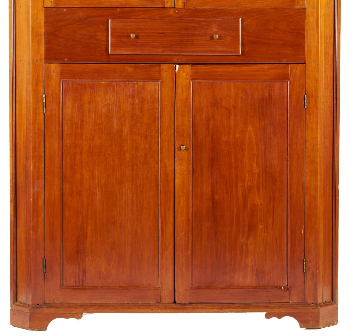 Lot 783: Middle TN 16 Pane Cherry Corner Cupboard