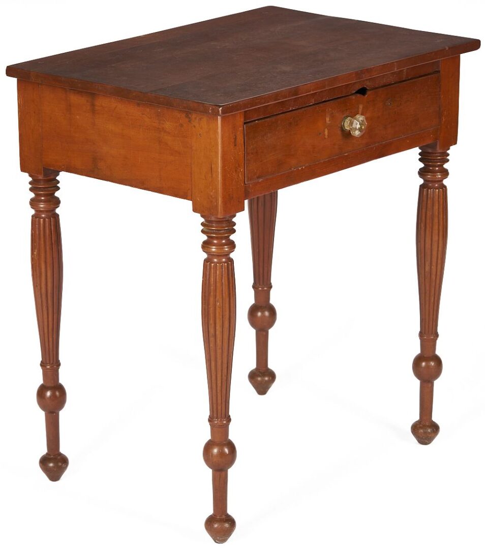 Lot 791: TN or KY Sheraton Table with Reeded Legs