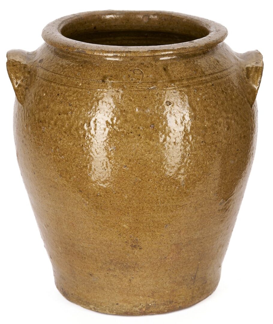 Lot 804: 2 NC Stoneware Pottery Itens, incl. Catawba Valley Jar