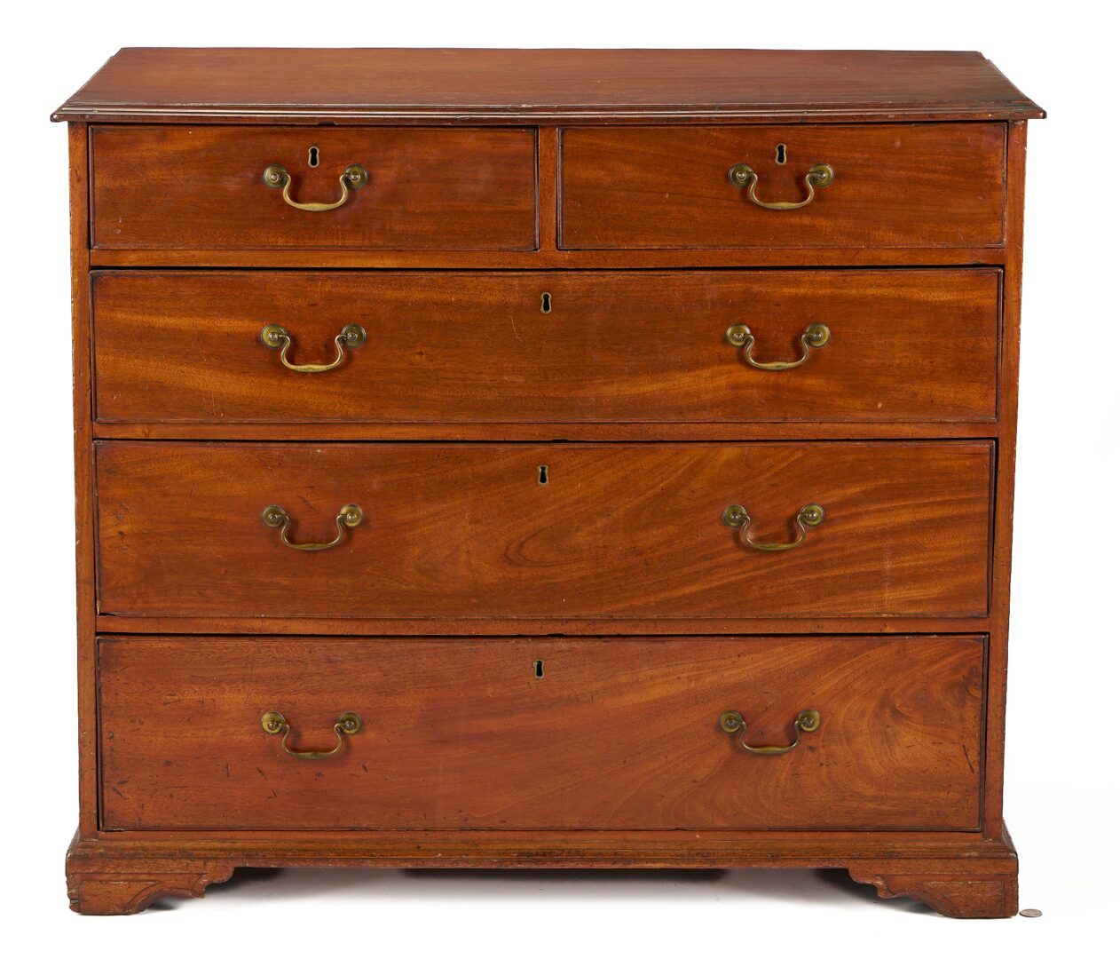 Lot 807: English Georgian Mahogany Bureau Chest