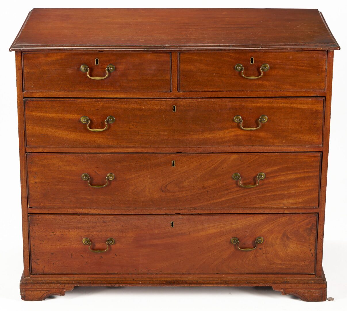 Lot 807: English Georgian Mahogany Bureau Chest