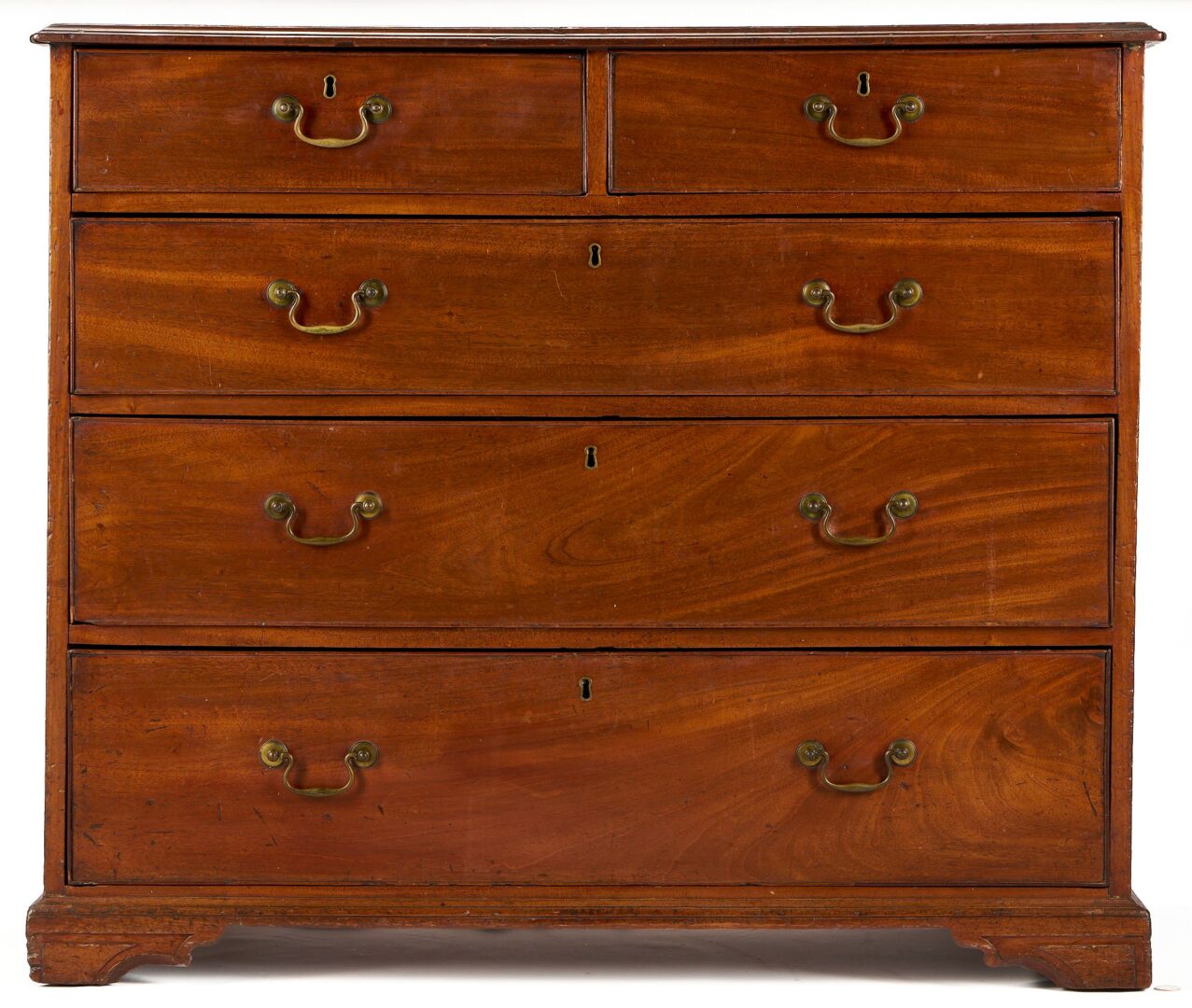 Lot 807: English Georgian Mahogany Bureau Chest