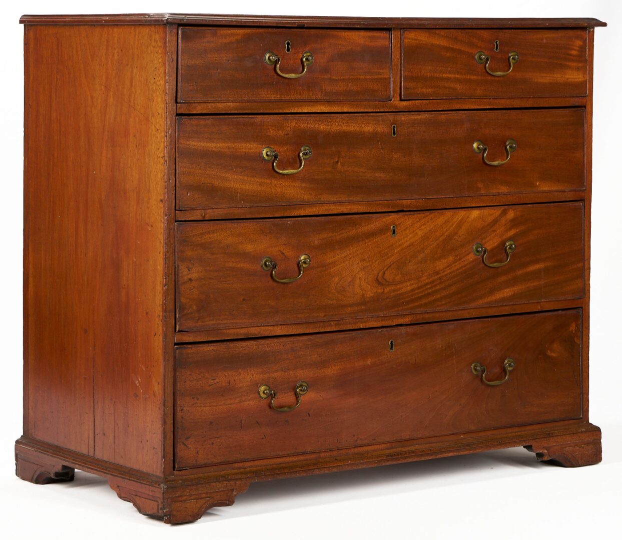 Lot 807: English Georgian Mahogany Bureau Chest