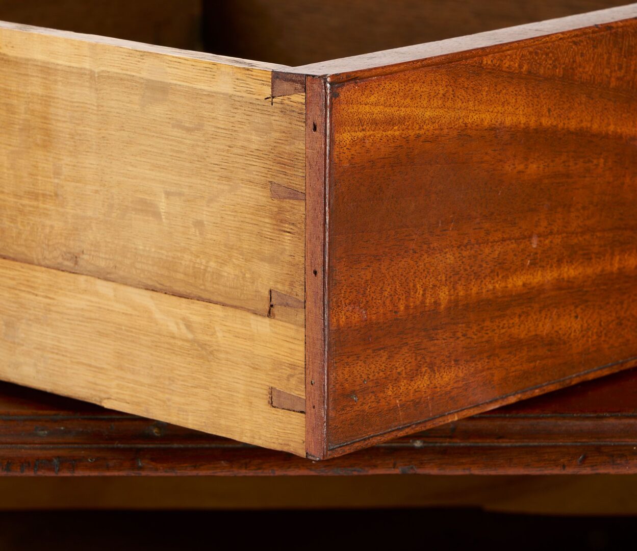 Lot 807: English Georgian Mahogany Bureau Chest