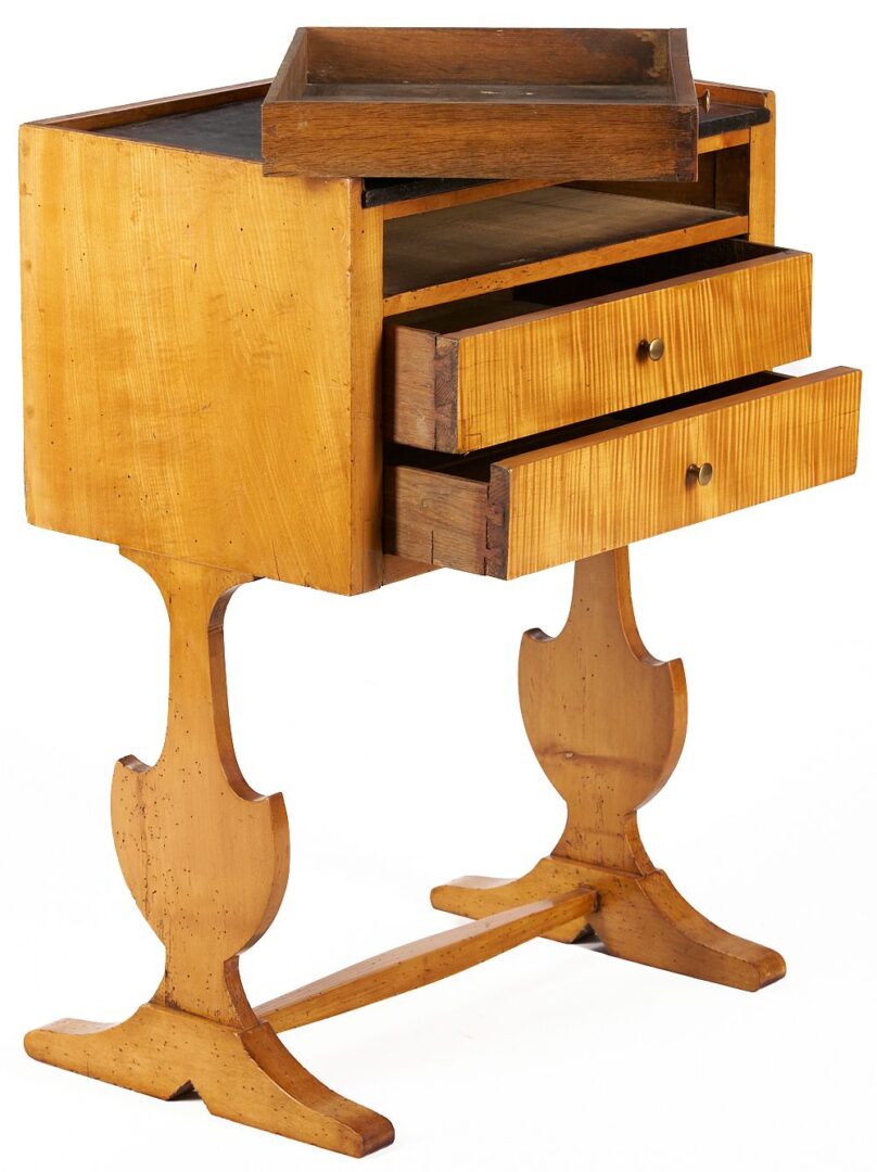 Lot 808: Biedermeier Sewing Table and Chair