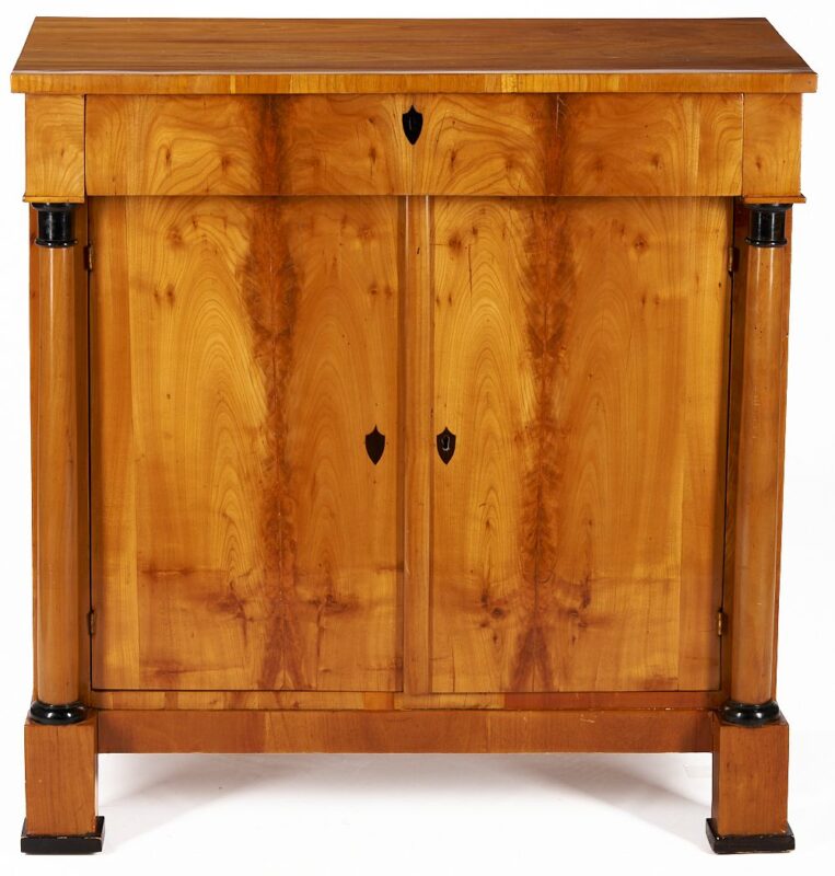 Lot 809: Continental Biedermeier Fruitwood 2-Door Cabinet