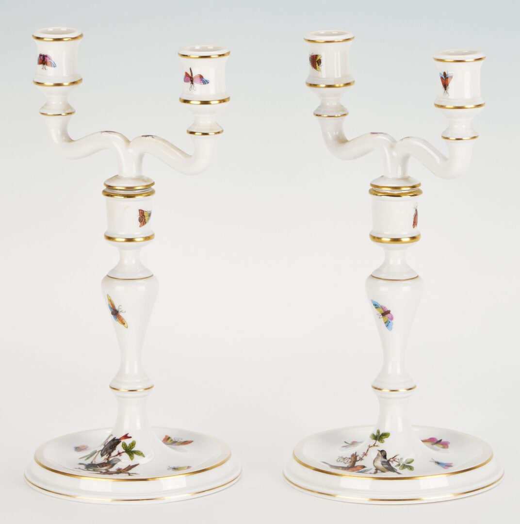 Lot 828: 17 pcs. Assorted Herend Porcelain incl. Rothschild Bird