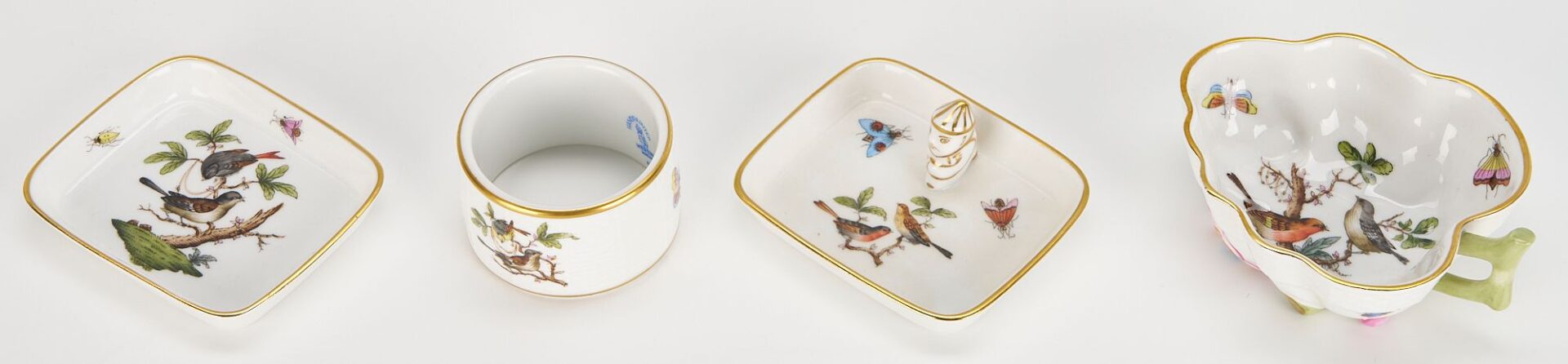 Lot 828: 17 pcs. Assorted Herend Porcelain incl. Rothschild Bird