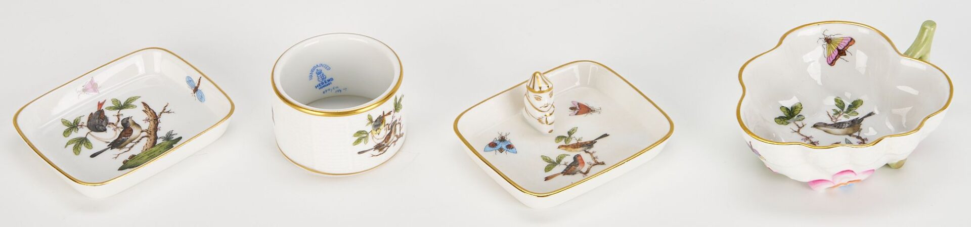 Lot 828: 17 pcs. Assorted Herend Porcelain incl. Rothschild Bird