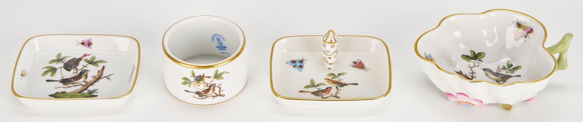 Lot 828: 17 pcs. Assorted Herend Porcelain incl. Rothschild Bird