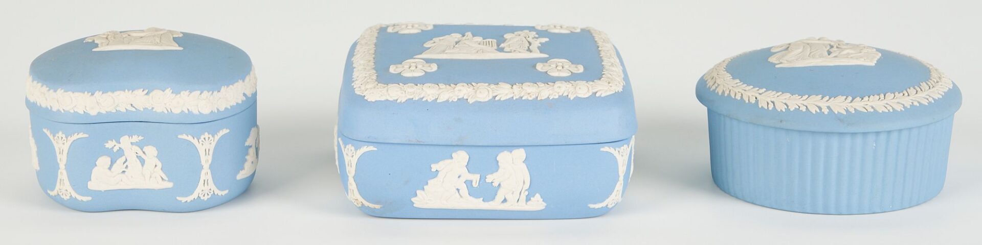 Lot 830: 24 Assorted Blue Wedgewood Jasperware Items