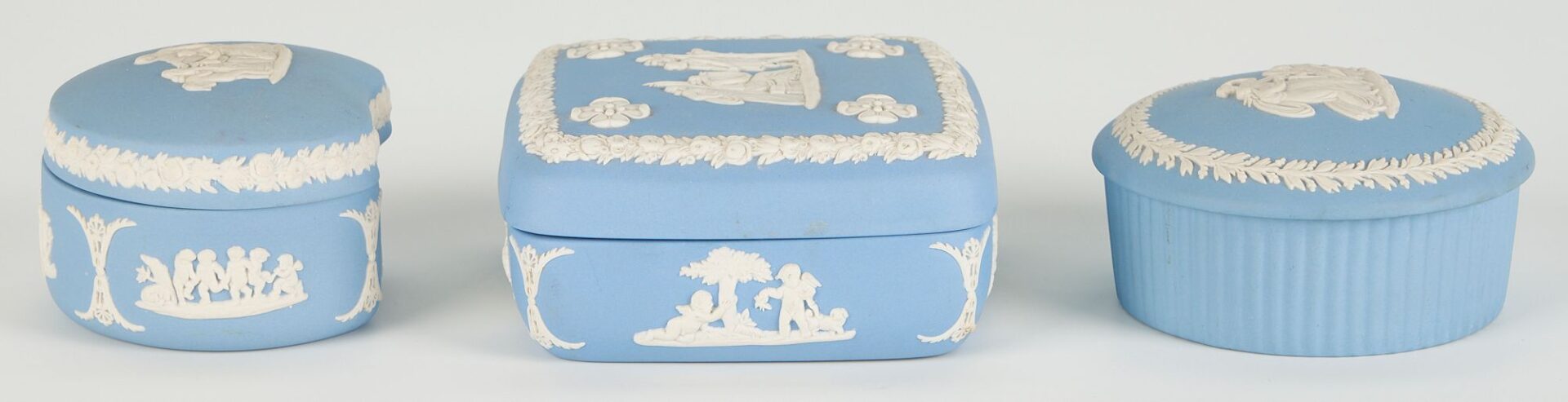 Lot 830: 24 Assorted Blue Wedgewood Jasperware Items