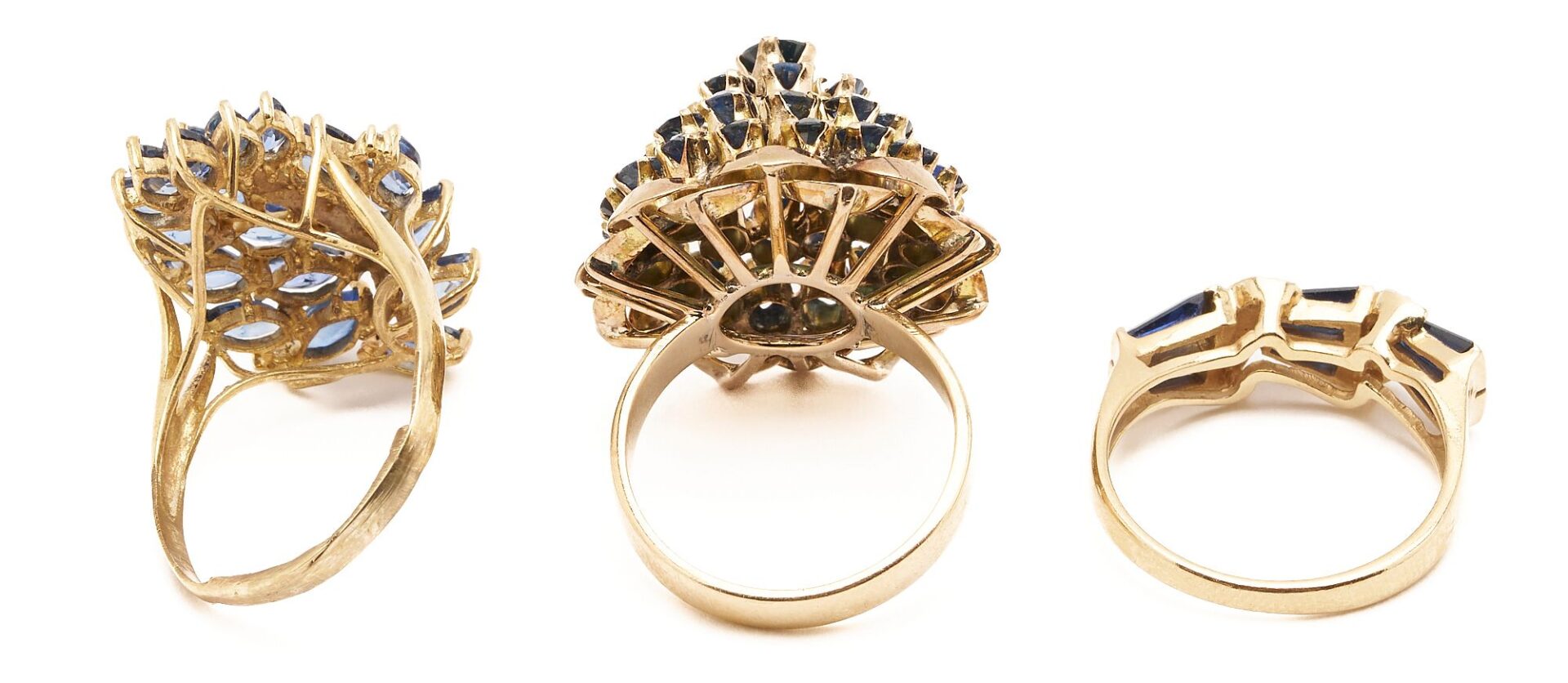 Lot 859: Three Gold & Sapphire Rings