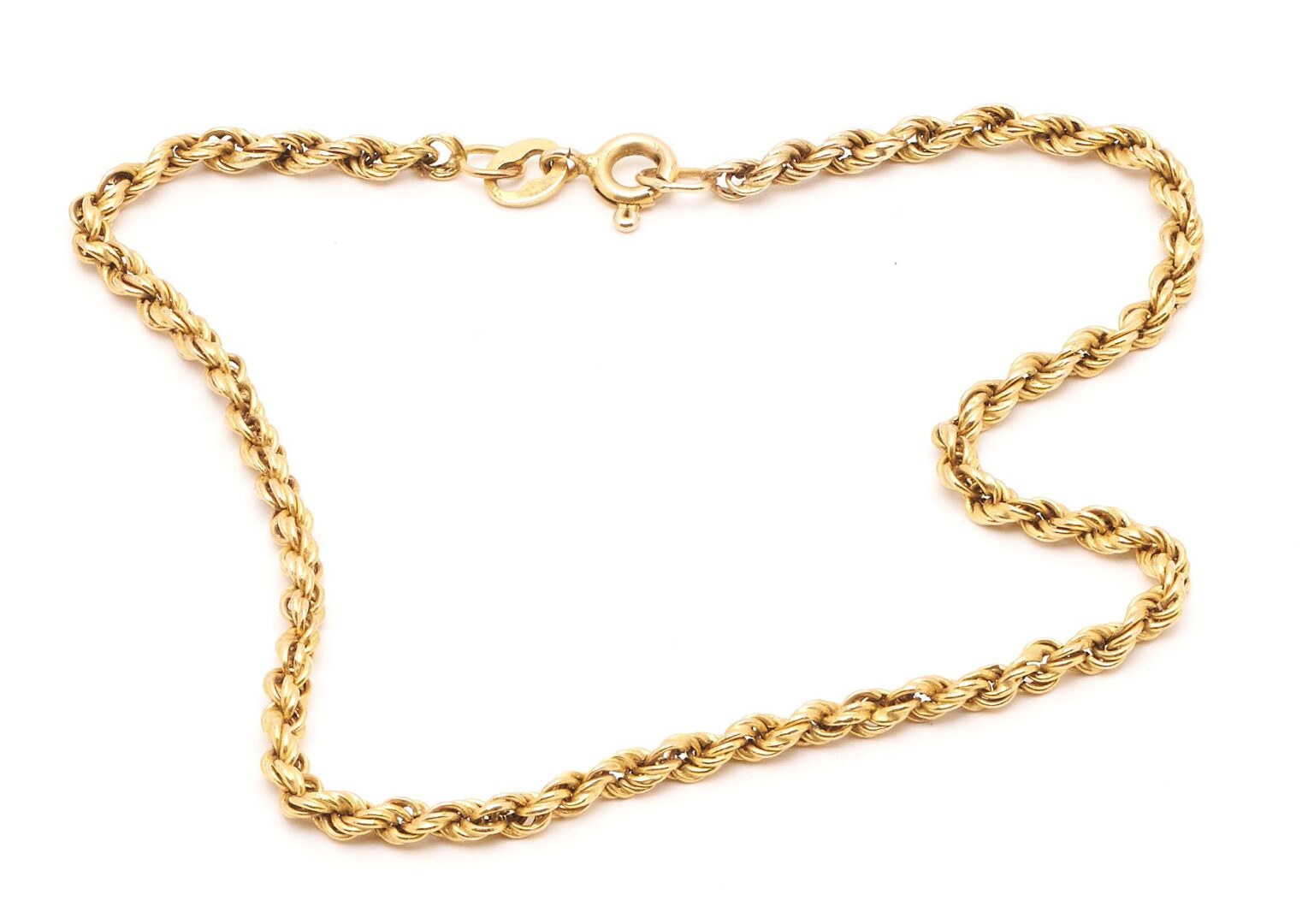 Lot 861: Four (4) Gold Rope Chain Bracelets