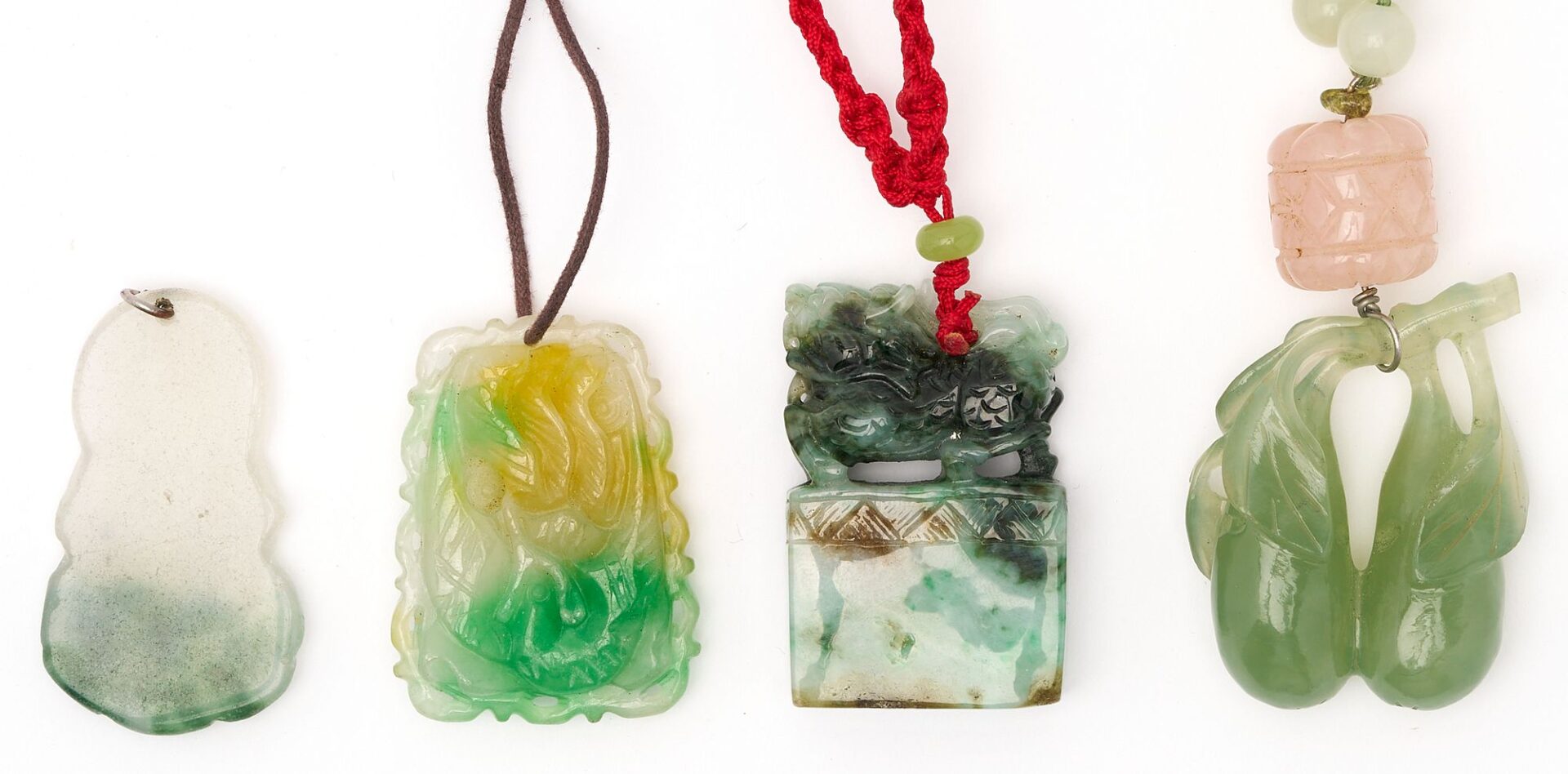 Lot 869: 4  Asian Jewelry Items, incl. Jade Pendants