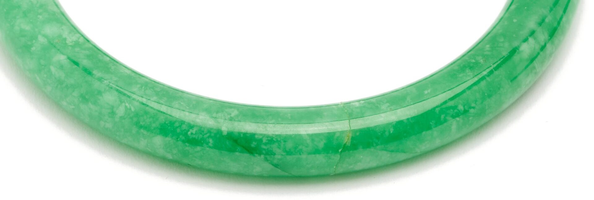 Lot 870: 2 Apple Green Jade Bangle Bracelets plus Beads
