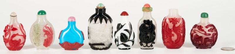 Lot 871: 8 Chinese Peking Glass Snuff Bottles