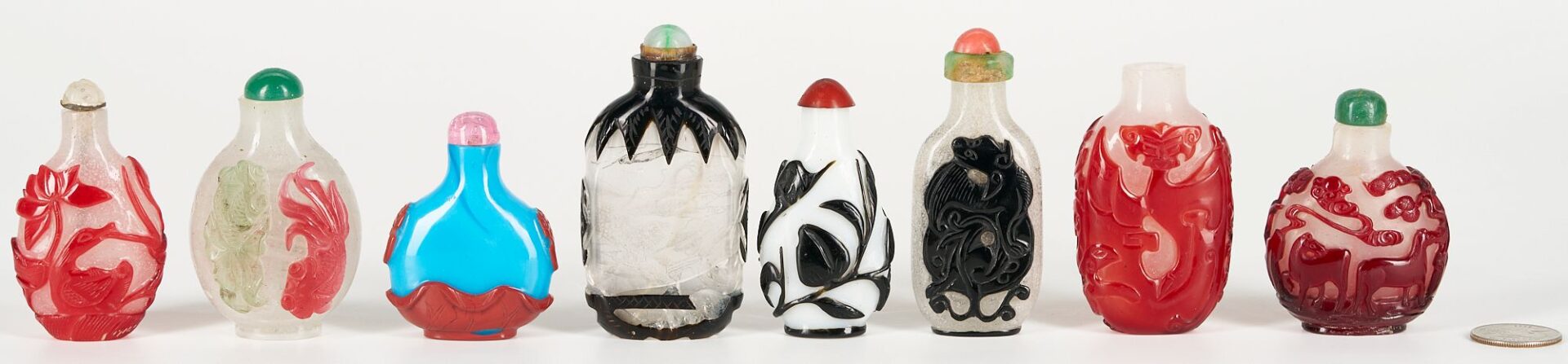 Lot 871: 8 Chinese Peking Glass Snuff Bottles