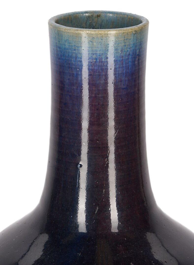 Lot 877: Chinese Flambe Glaze Ceramic Vase & Rock Crystal Figural Vases