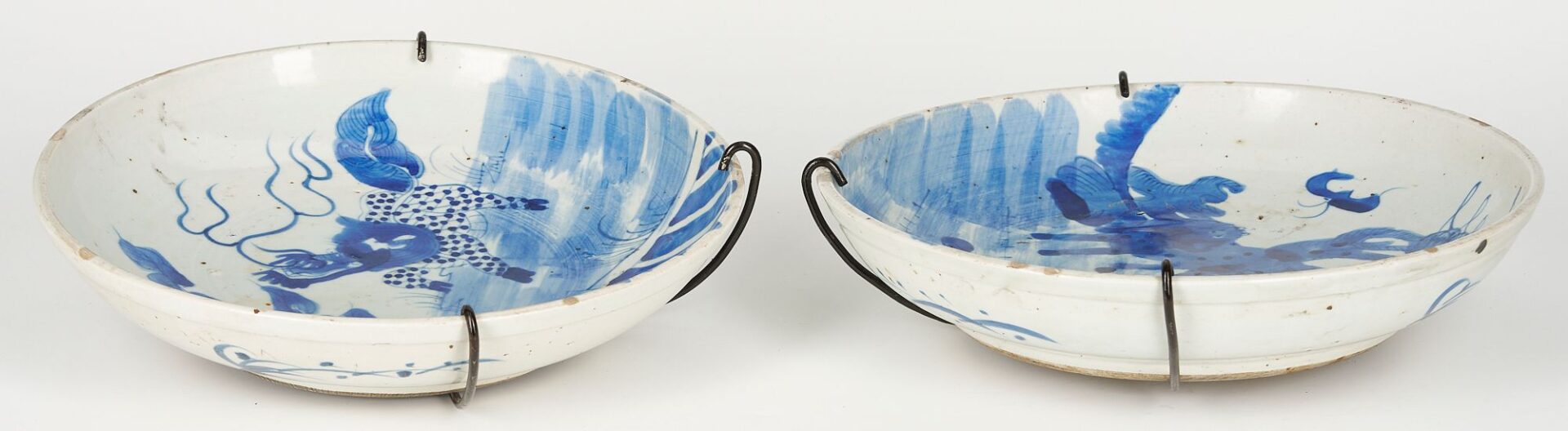 Lot 888: Pr. of Chinese Blue & White Porcelain Chargers