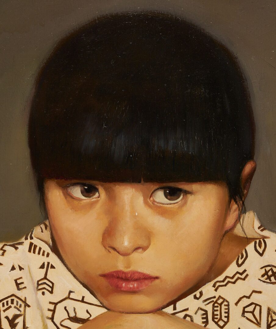 Lot 890: Chinese O/C Portrait of a Young Girl, Li Huaihui