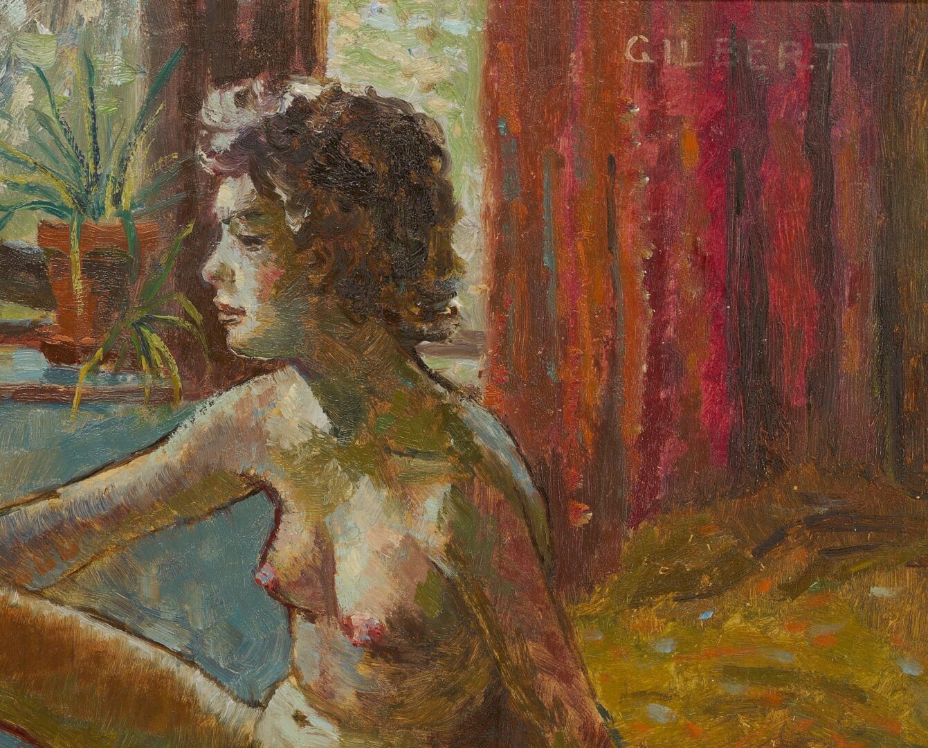 Lot 895: Pair of Dennis Gilbert O/C Impressionist Nudes