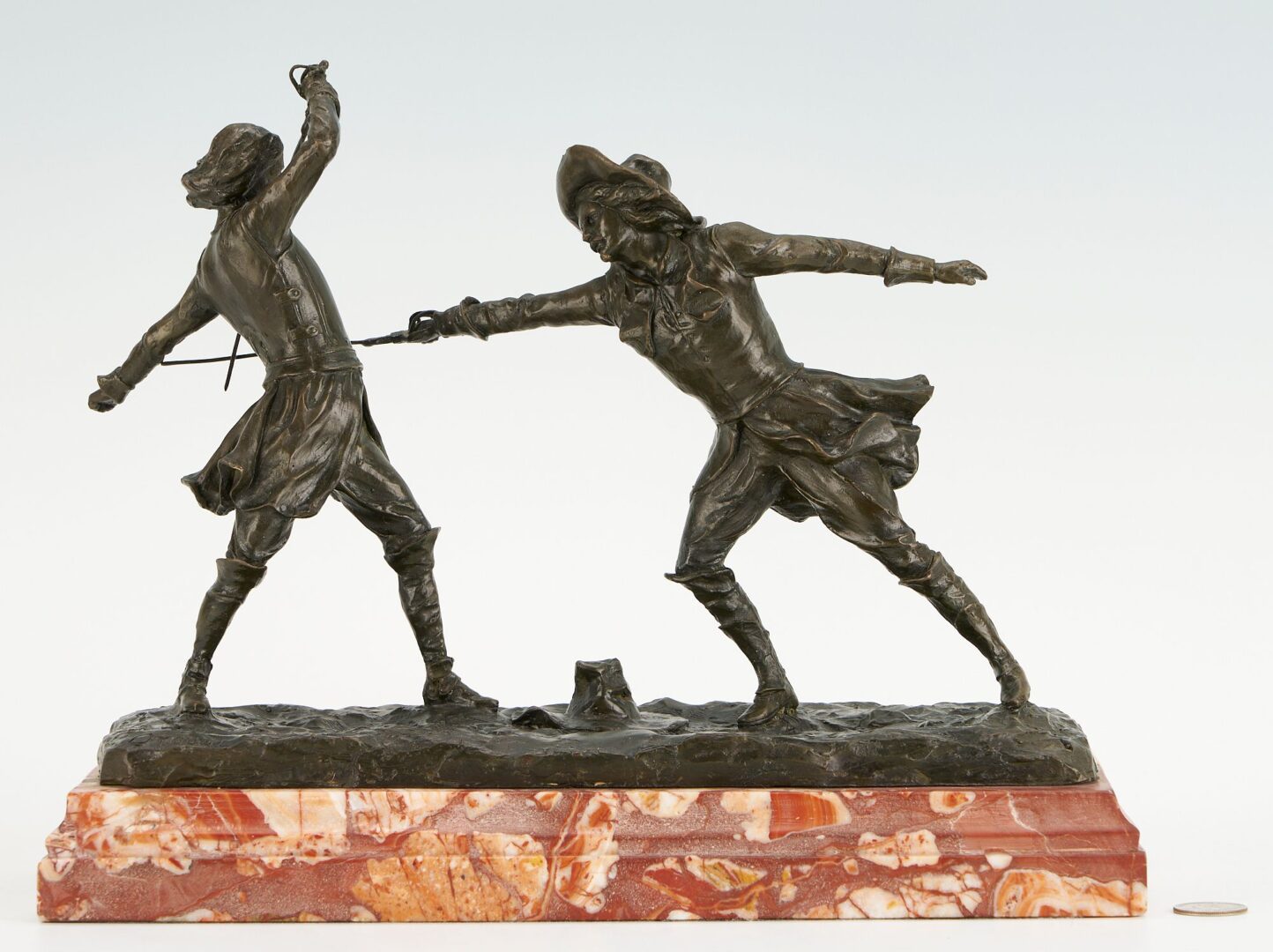 Lot 897: After Edouard Drouot Bronze Sculpture, The Sword Fight