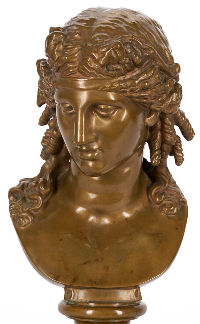 Lot 898: Neoclassical Female Bronze Bust, F. Barbedienne Foundry