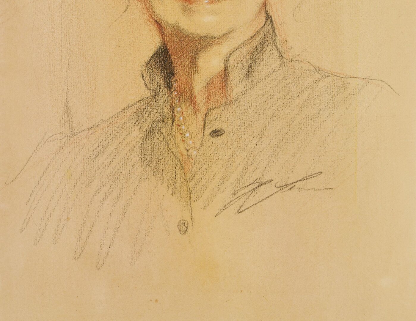 Lot 913: Robert Liberace Portrait Drawing of Woman