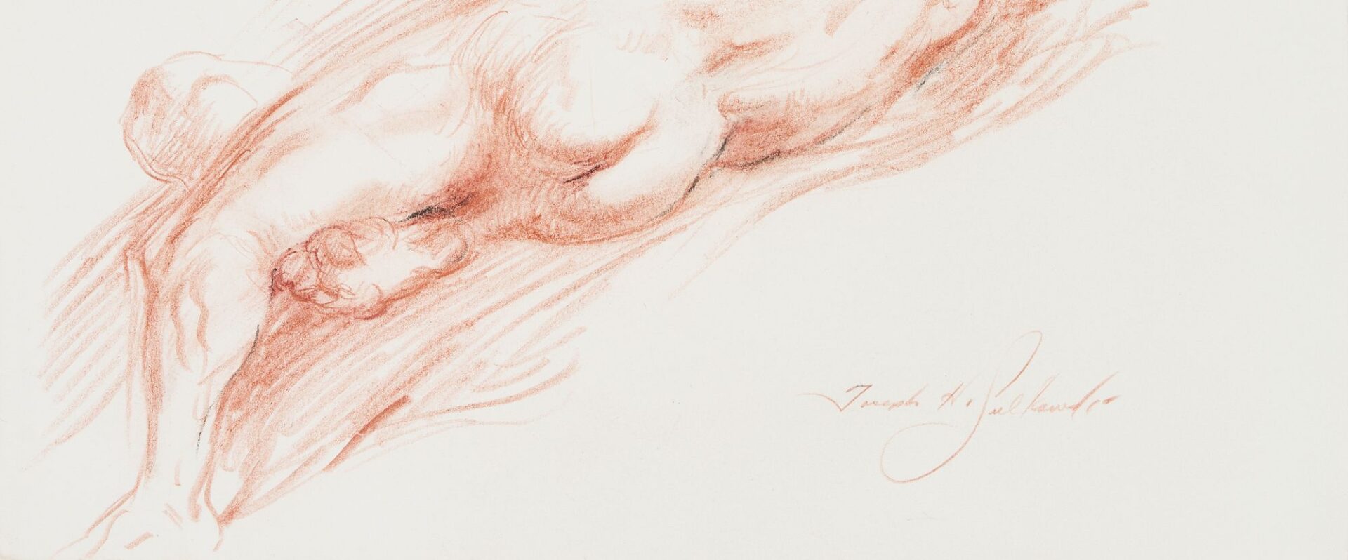 Lot 917: Joseph Sulkowski, Sketch of Nude Man