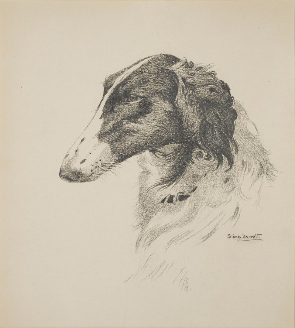 Lot 921: Sidney Barrett Drawing of a Hound